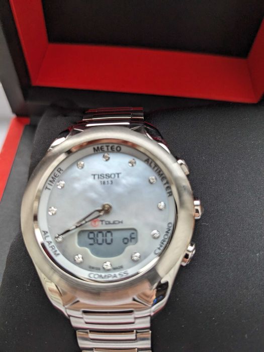 Ceas Tissot T-Touch Lady Solar 12 Diamonds, cadran sidef, nou