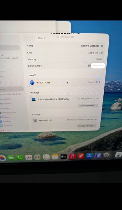 НАЛИЧЕН Apple MacBook Pro 16” M4 Max • 16-core CPU / 40-core GPU • 64GB Unified Memory • 1TB SSD С ГАРАНЦИЯ
