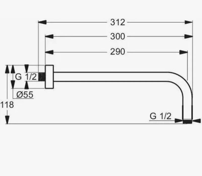 Brat de dus ideal standard idealrain l1 300 mm