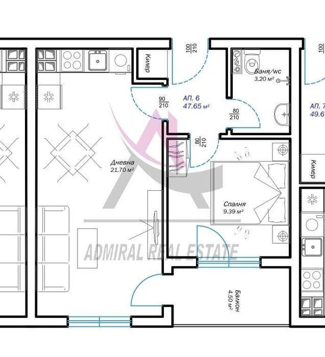 Продава се Двустаен апартамент в Варна, Възраждане 3 - 57 кв.м за 1579 €/кв.м - Снимка #2