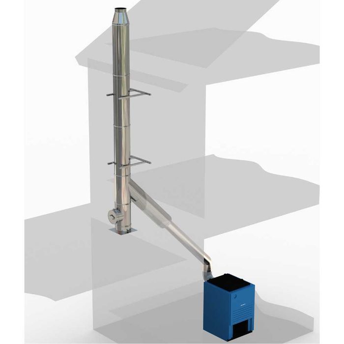 Sistem cos fum inox izolat, diam int 200 mm , ext 300 mm, H=6M - 2T