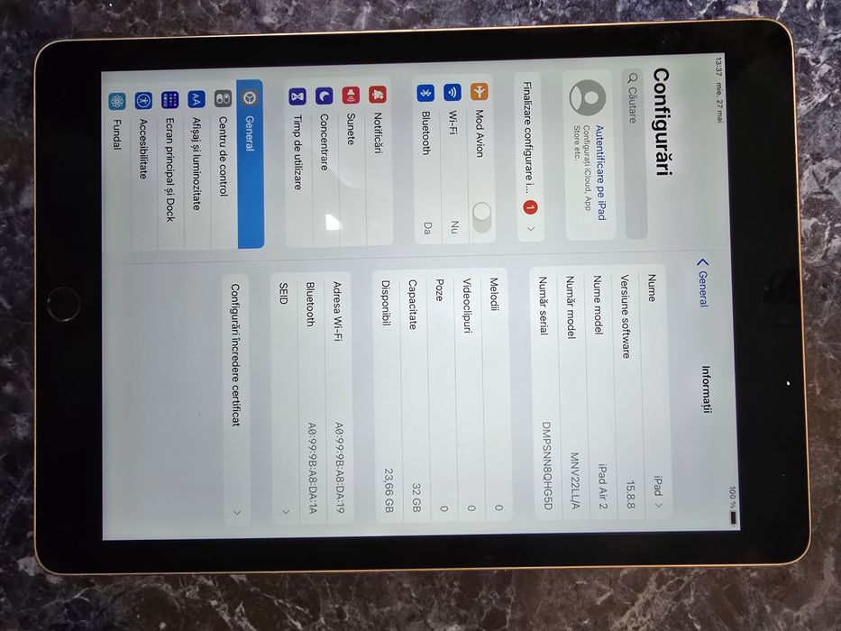 iPad Air 2, 32 GB, Grey, Stare Bună