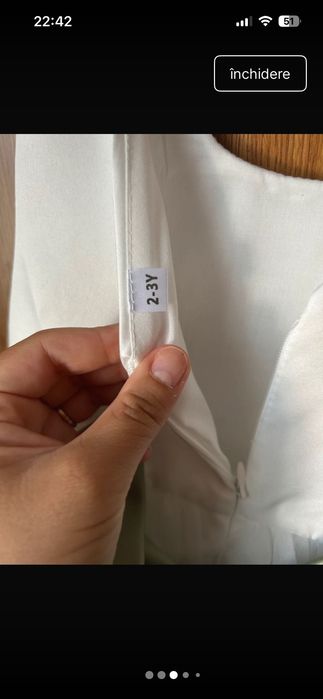 Rochie elegantă nuntă fete 2-3 ani