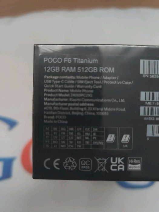 POCO F6 5G Global Version NFC 12GB/512GB SD8S Gen 3 120Hz 90W 5000mAh