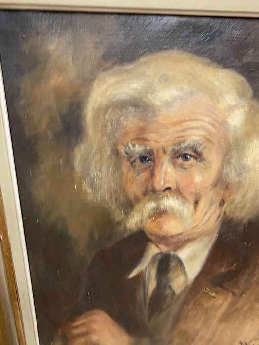 Стара френска картина портрет маслена картина платно