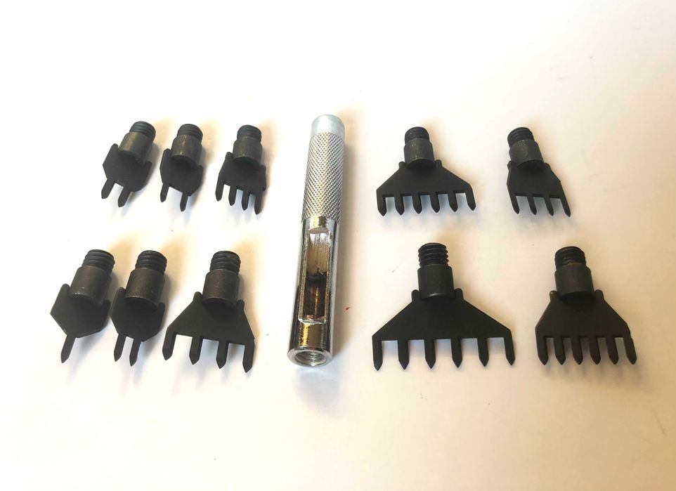 кожарски, сарашки вилици за обработка на кожа, замбовидни, диагонални