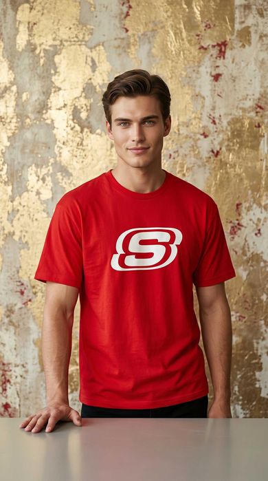 Мъжка тениска, SKECHERS, Червена
