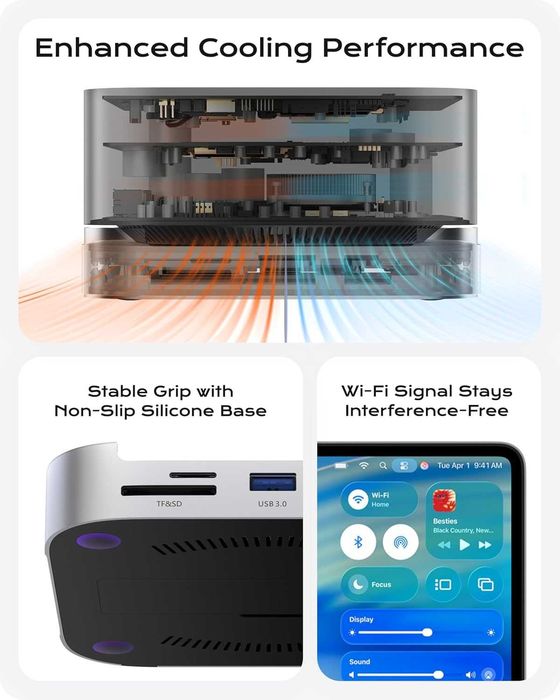 Докинг станция Stouchi за Mac mini M4 с корпус за NVMe SSD, 4K/60 HDMI