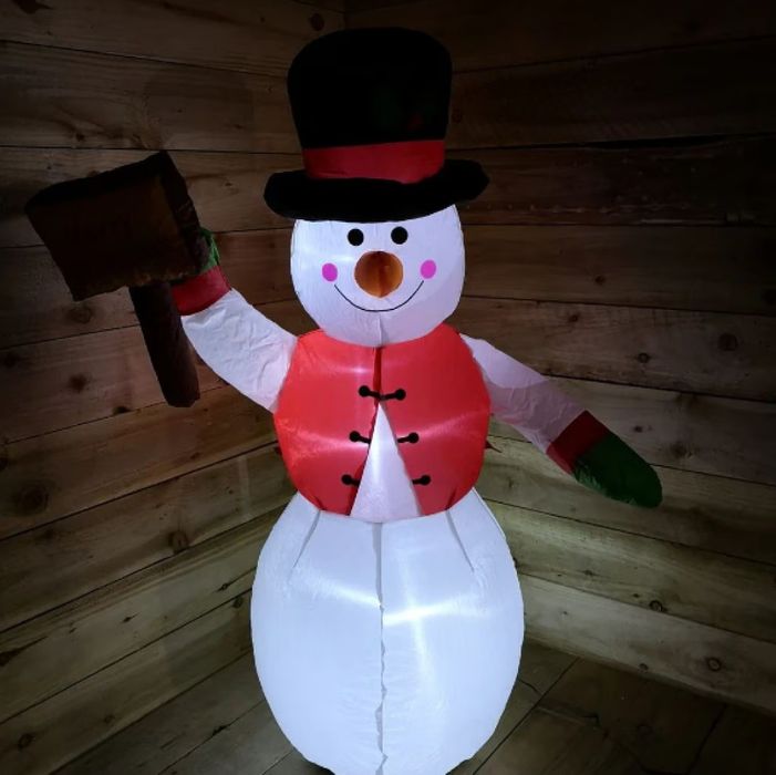 Снежен човек,надуваем,LED светлини,многоцветен