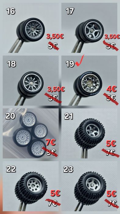 Гуми с джанти за Hot wheels, Matchbox и други 1:64 модели