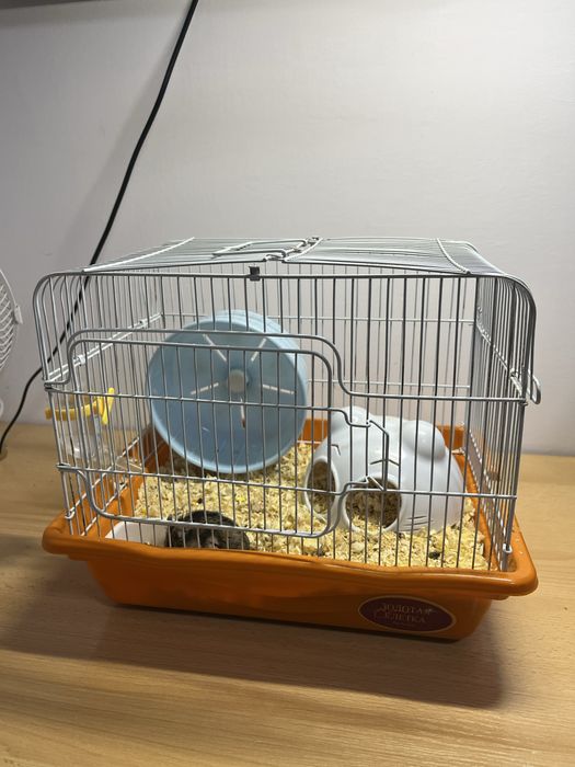 Джунгарский хомяк с клеткой