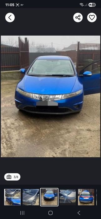 Far bara capota haion grila usa oglinda  Honda Civic Piese