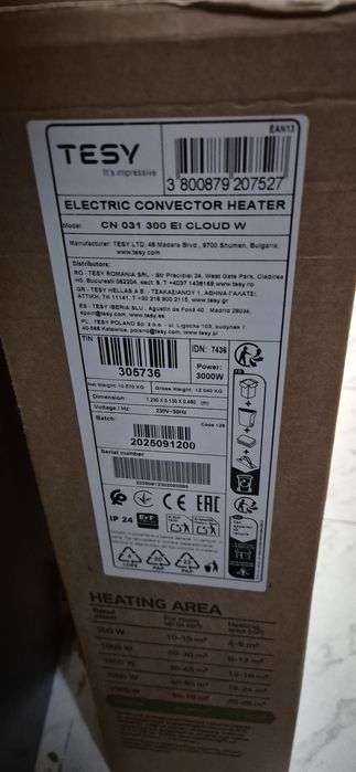 Конвектор Tesy CN 031 300 EI CLOUD W