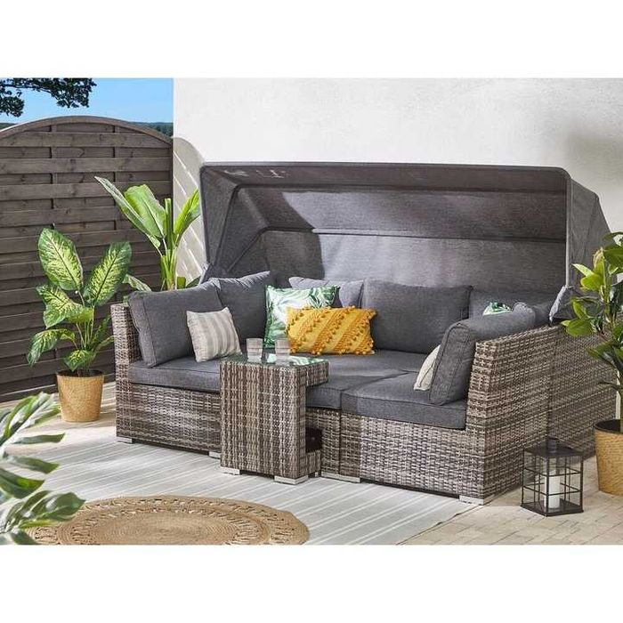 Set lounge pentru grădină cu masă cu 6 locuri CORTE Modular Ratan