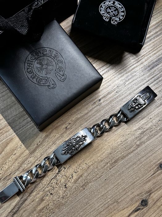 Bratara Chrome Hearts Double ID — Full Set Cadou