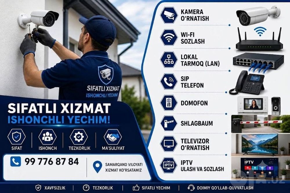 Kamera ustanofka, WiFi, Set, Damafon.