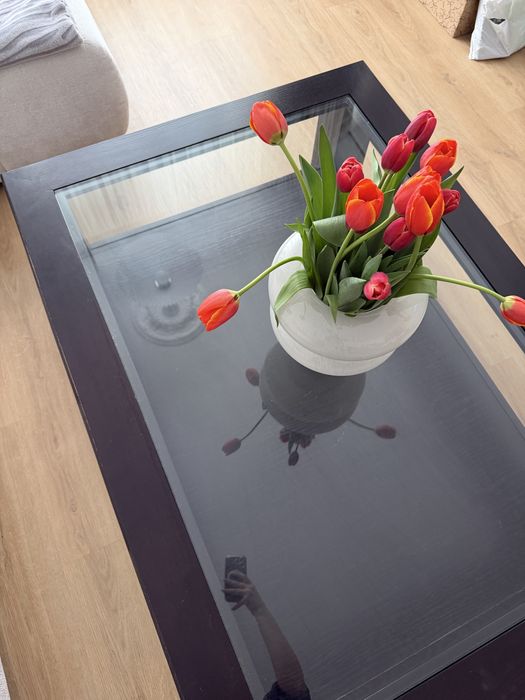 Masa living lemn masiv Mobexpert, 140x100x40 cm