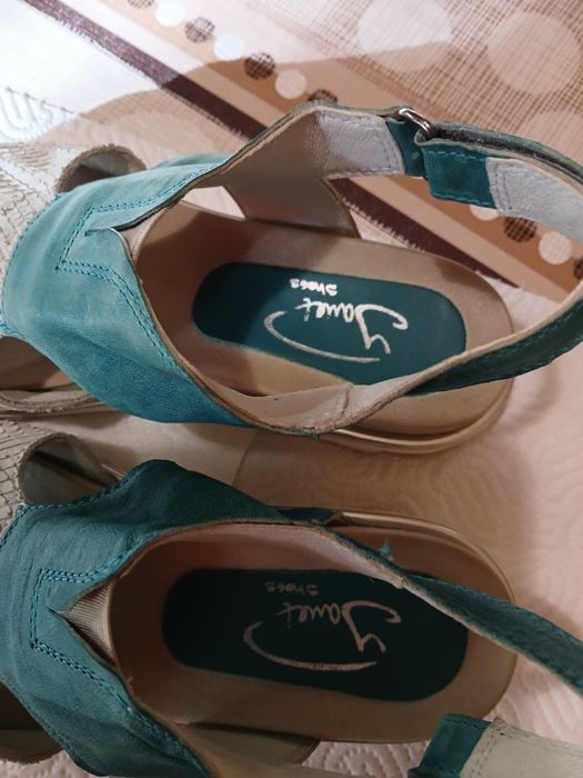 Дамски сандали на платформа- естествена кожа