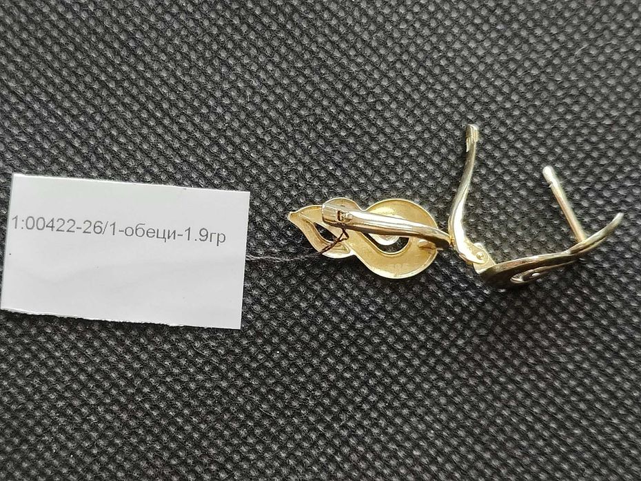 Златни дамски обеци 1.9гр-14к