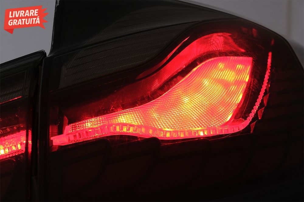 Stopuri OLED BMW Seria 3 F30 (2011-2019) F35 F80 Rosu Fumuriu M4 Desig