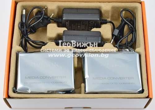 Медиа конвертор за пренос на Ethernet по оптичен кабел до 25 км Wi-Tek