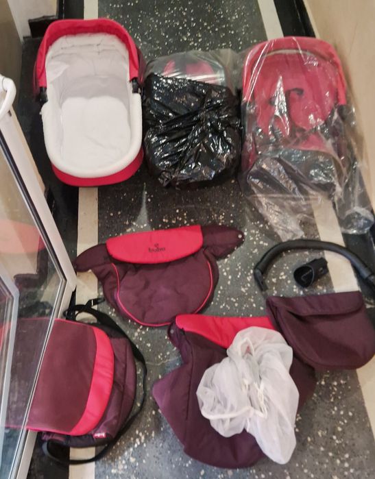 бебешка количка buba 3в1, пълен комплект