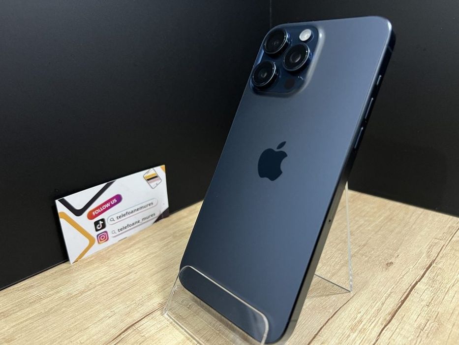 Iphone 15 Pro Max 256Gb Blue Titanium Second-Hand 3 ani garanție, Tele