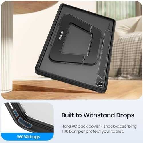 Нов Удароустойчив калъф кейс за таблет Samsung Galaxy Tab S10 FE S9 FE Tab S9 стойка S Pen държач