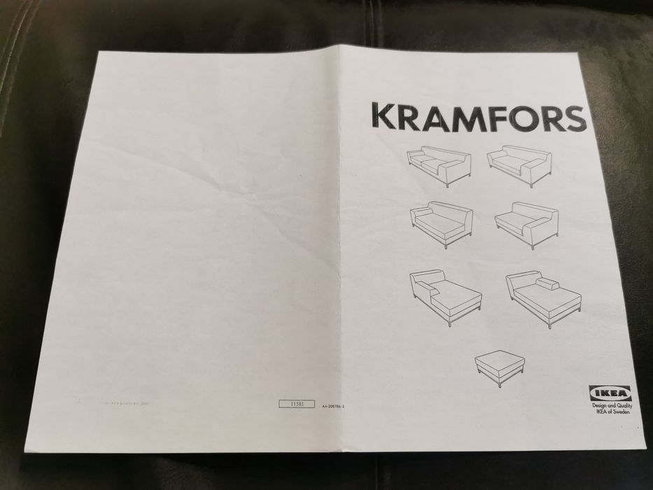 Coltar-canapea IKEA KRAMFORS piele naturala