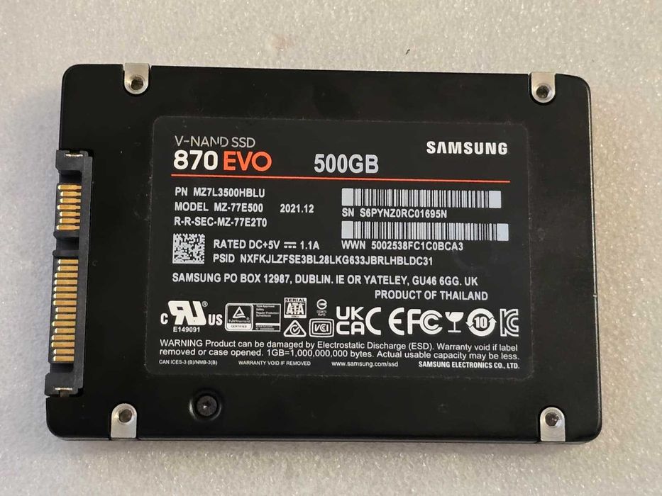 Solid State Drive (SSD) Samsung 870 EVO 500GB SATA III 2.5 inch V-NAND