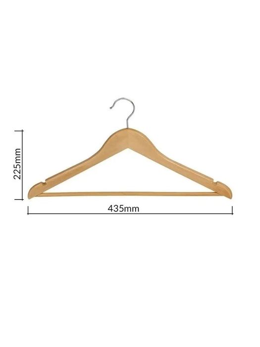 Yog'ochli ilgich, shim, kostyum, ko'ylaklar uchun, qadoqda 3 dona i16