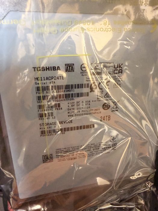 Hdd Toshiba 24TB hard disk nou sigilat mg11 sata 3 7200rpm