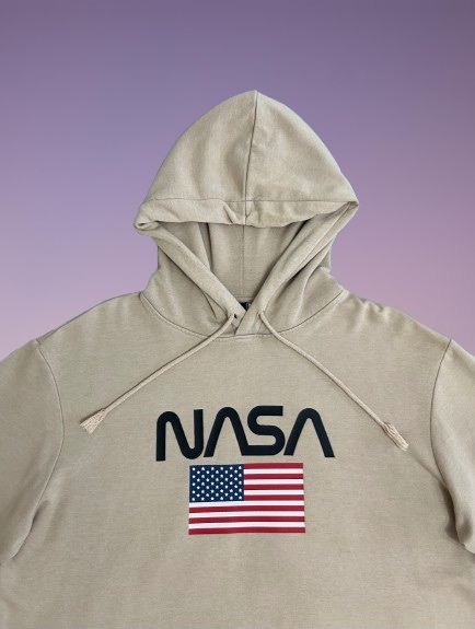 Суитшър H&M NASA с качулка, като ново, размер M, бежов