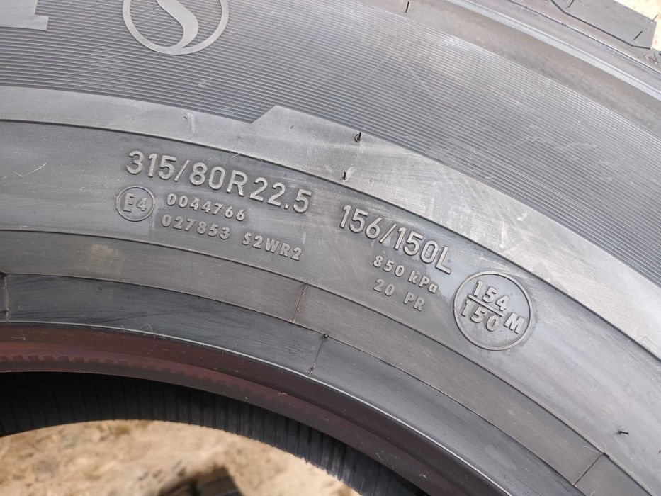 4 Нови товарни гуми 315/80 R22.5 Semperit Runner D2 156/150L M+S 20PR