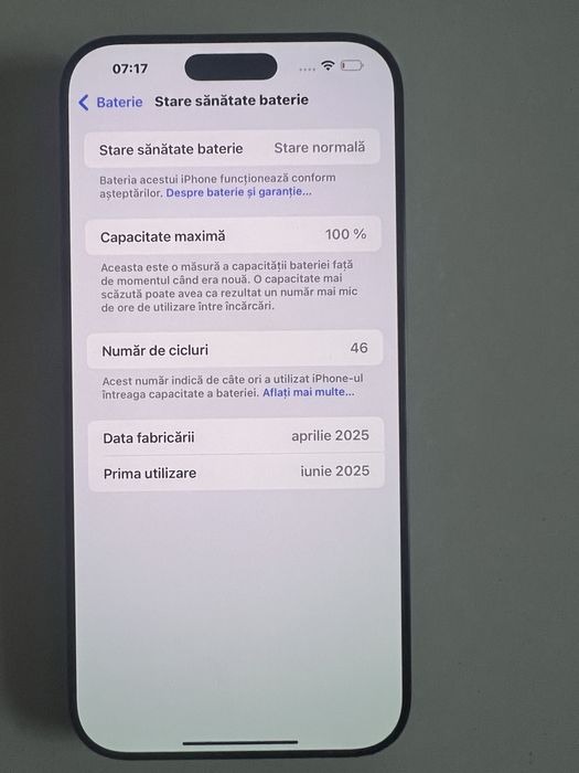 iPhone 16 Pro Max 512GB Black Titanium 100% baterie 46 cicluri