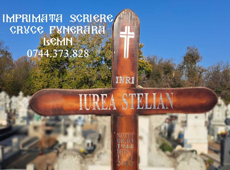 Imprimanta scriere/inscriptionare text cruce funerara lemn. Imprimanta
