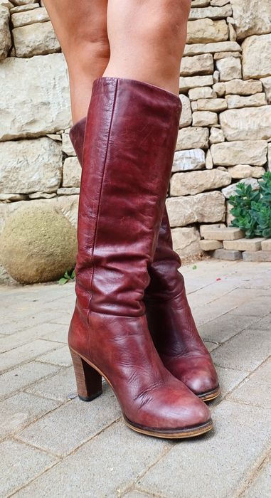 Cizme de piele cu toc