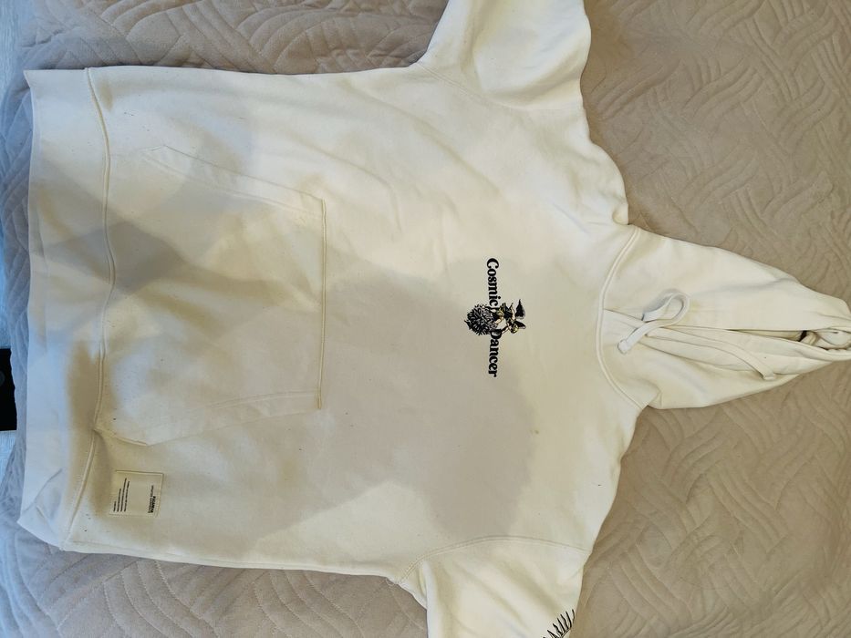 Худи белого цветы молодежный