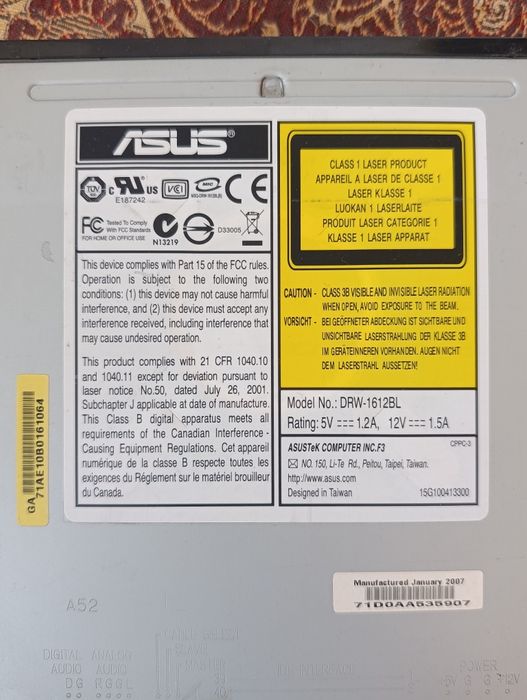 ASUS DVD-RW дисковод