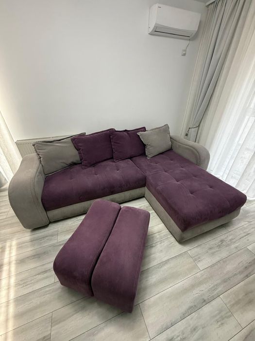 Vând canapea cu șezlong Monza Euromobila cu 2 spații de depozitare