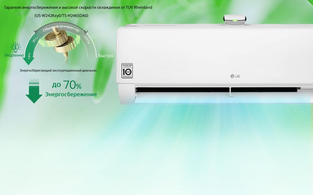 Кондиционер LG dualcool с функцией очистителя воздуха, DUAL INVERTER