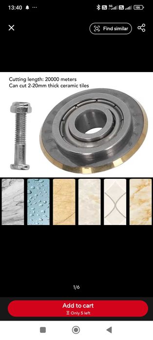 Резци за машини за плочки и стъкло 22 на 6 мм