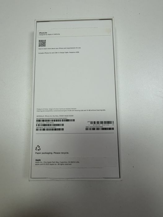 Нов Iphone 17 Air ,Sky Blue,256 Gb