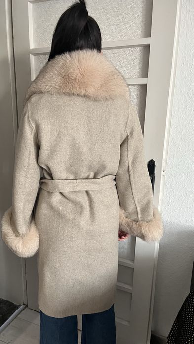 Палто от алпака , вълна и лисица