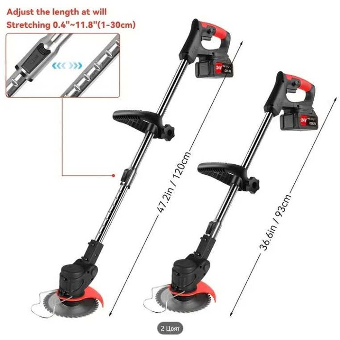 Тример с 2 батерии и 10 приставки, чисто нов, в кашон