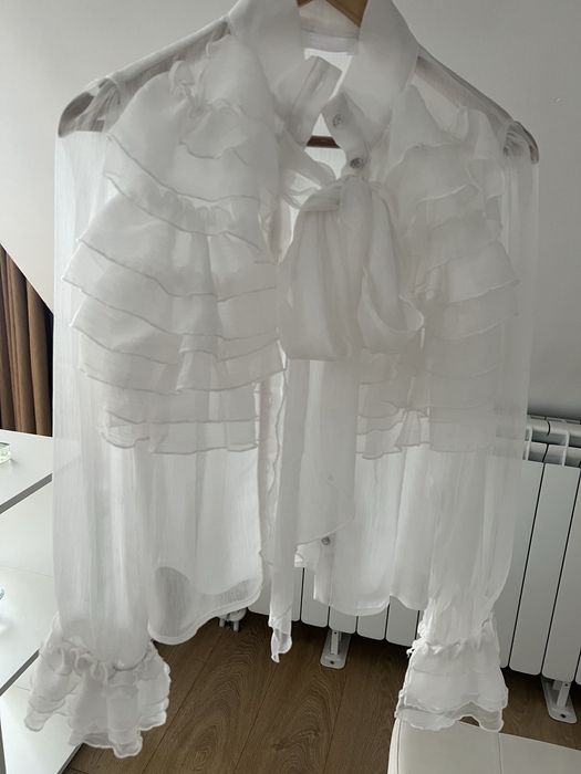 Комплект риза с къдри и пола Caramella Fashion