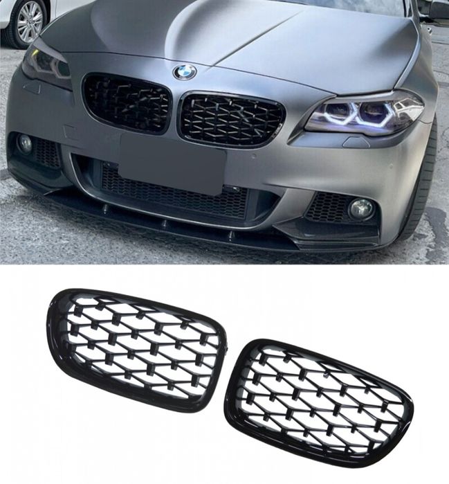 Grila-Diamond-Neagra-Full-Black-Bmw-Seria-5-F10-2010-2017-520-D-Xdrive