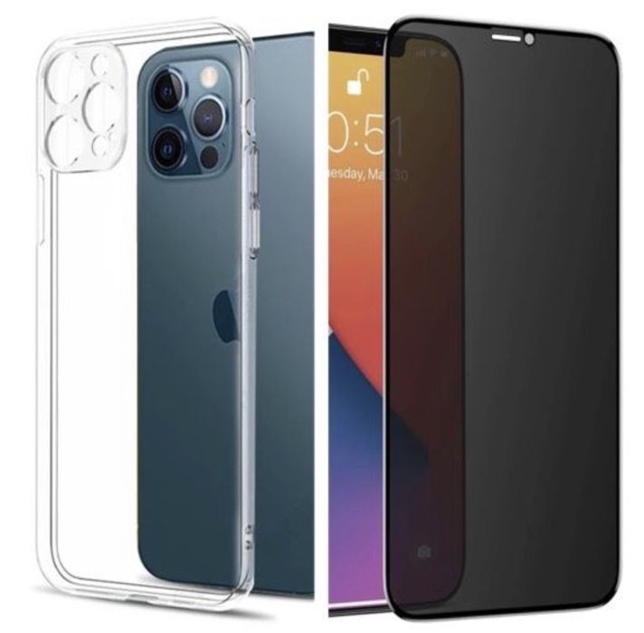 Husa Silicon Protectie Camera si Folie Sticla Iphone 12 13 14 PRO MAX