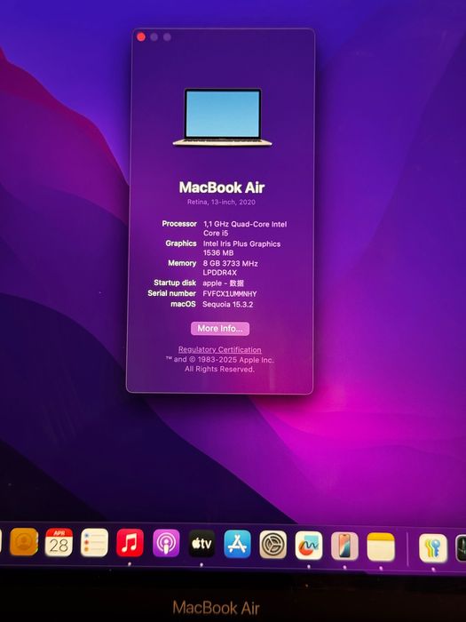 Macbook Air 2020 intel