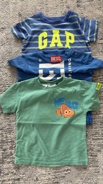 4 Tricouri baieti 12-18 luni. Diesel, Gap, zara